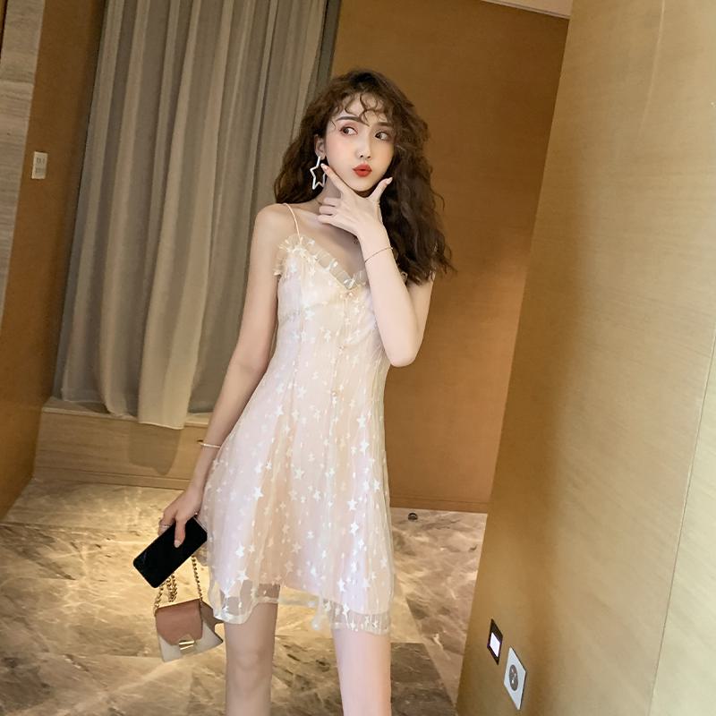 V-Neck Lace Slim-Fit Solid Slimming Dress