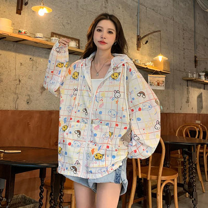 UV-Protective Versatile Loose Fit Casual Thin Raincoat Hooded Jacket