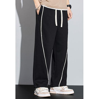 Pantalon de sport en tricot, coupe ample, ajustement par cordon