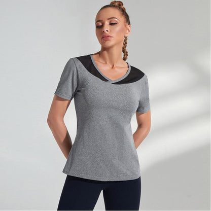 Yoga Casual Sports Fitness Patchwork Sports Tee