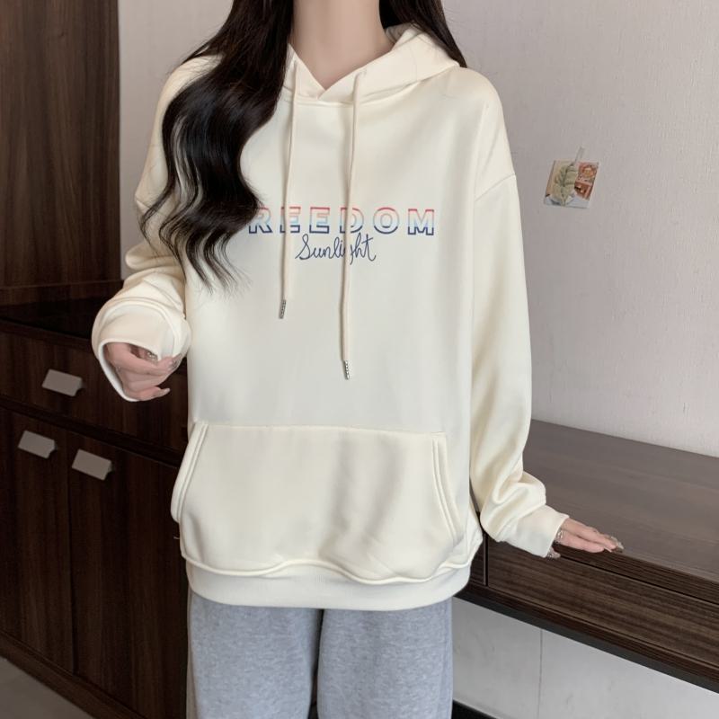 Simplicity Thin Fish Scales Plus Loose-Fit Letter Hoodie