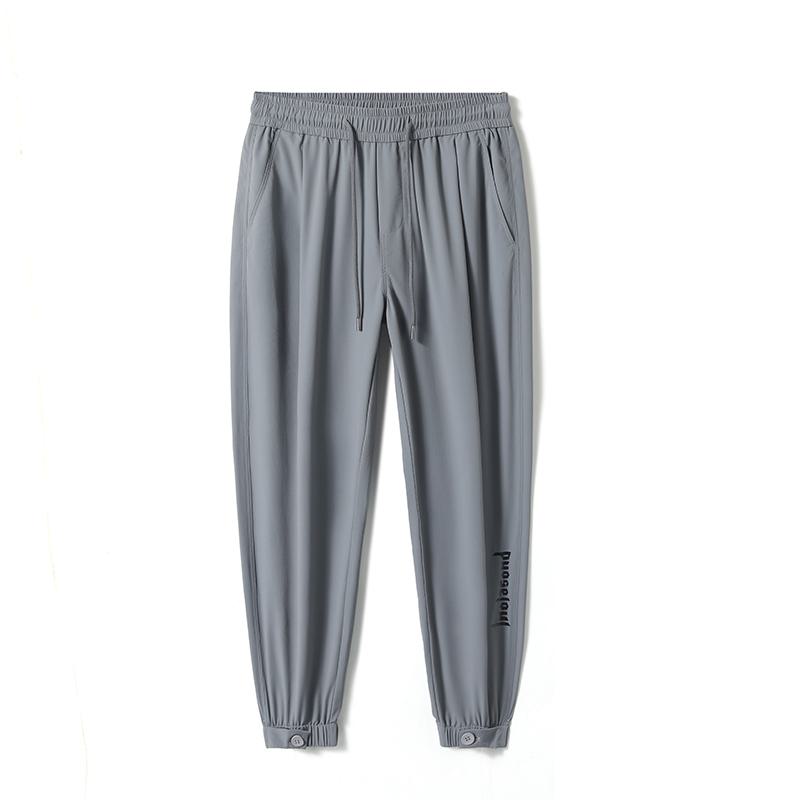 Straight Elastic Waist Loose Fit Comfortable Versatile Elasticity Thin Slim-Fit Pants