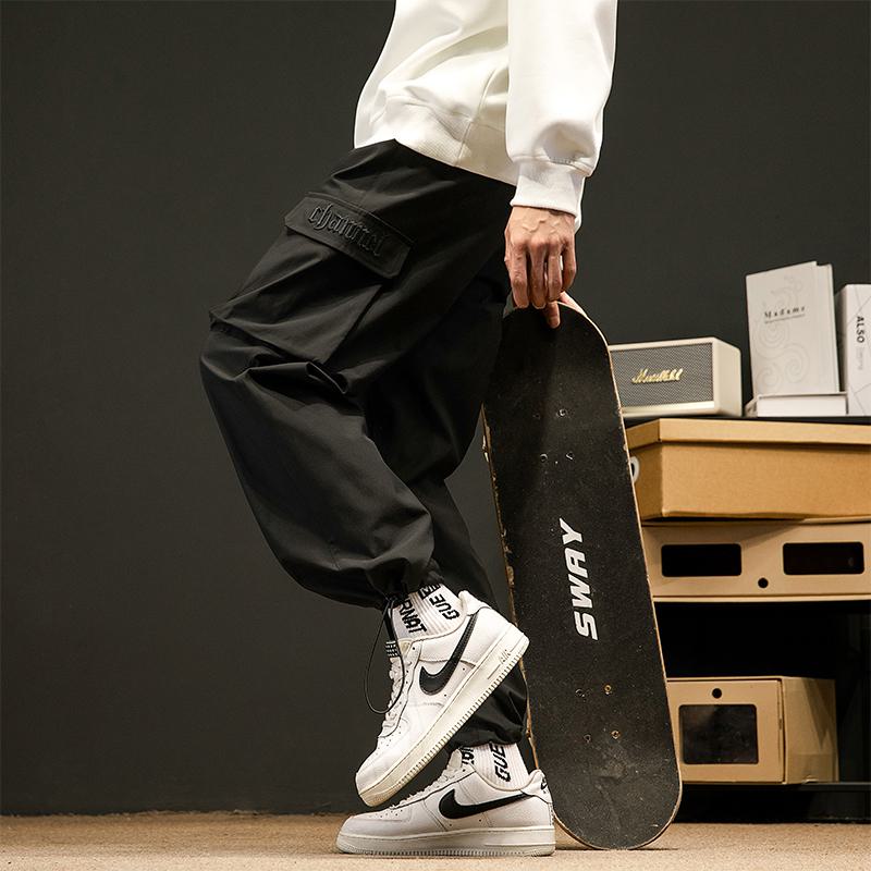 Casual Elasticity Tapered Street Style Thin Loose Fit Cargo Pants