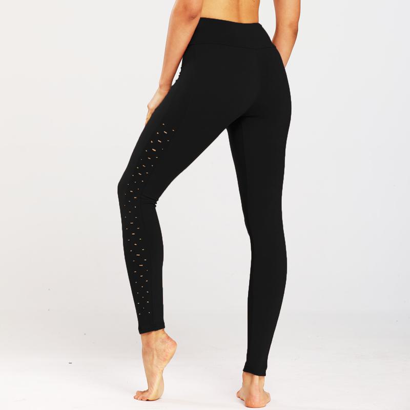 Yoga Tight-Fitting Distressed Sports Fitness Running Hollowed-Out Sports Leggings