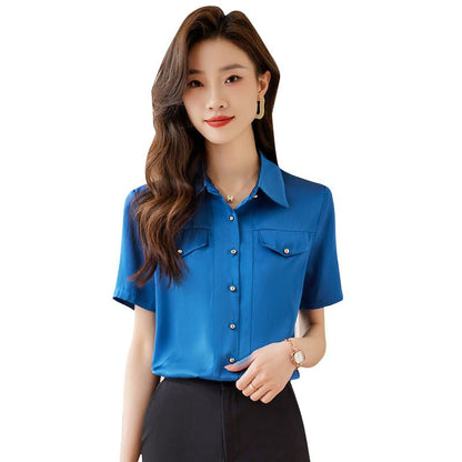 Patched Pocket Button Short Sleeve Shirt