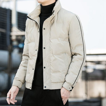 White Duck Down Versatile Stand-Up Collar Keep Warm Down Jacket