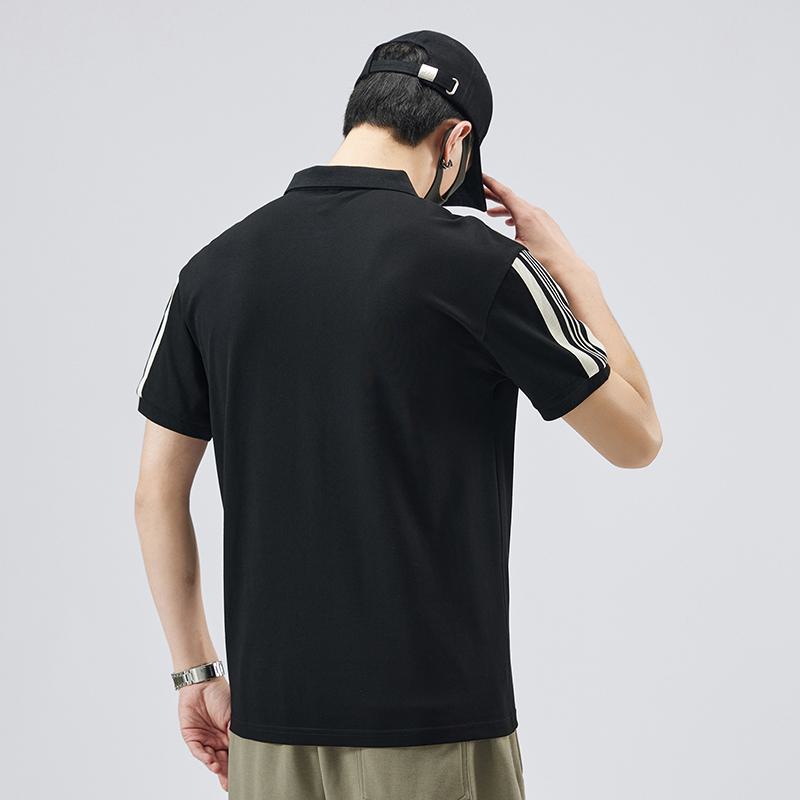 シンプルなピュアコットン短袖ポロシャツ（伸縮性のあるラペル、高品質）