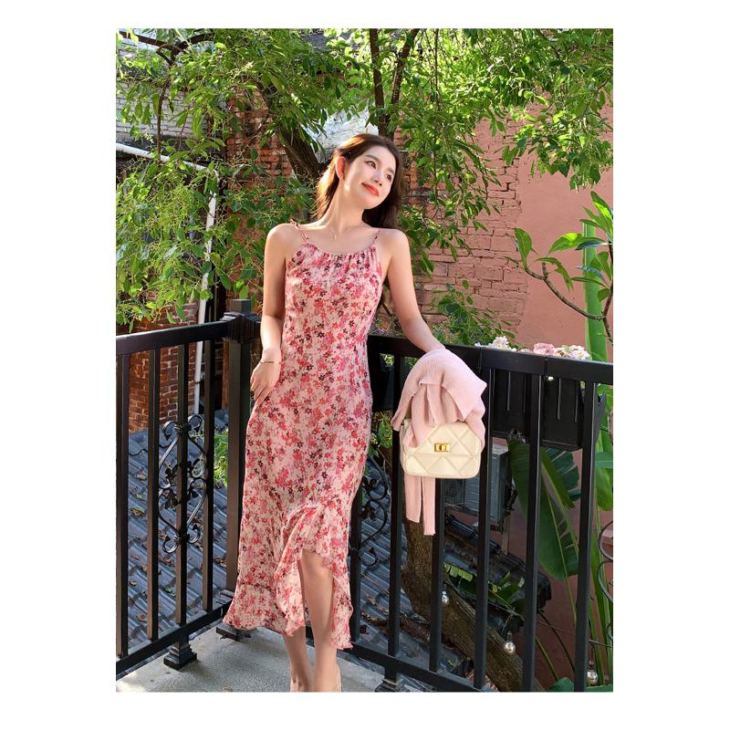 Floral Print Cami Versatile Slim-Fit Dress