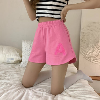 Faux Cotton Versatile Contrasting Colors Loose Fit Shorts