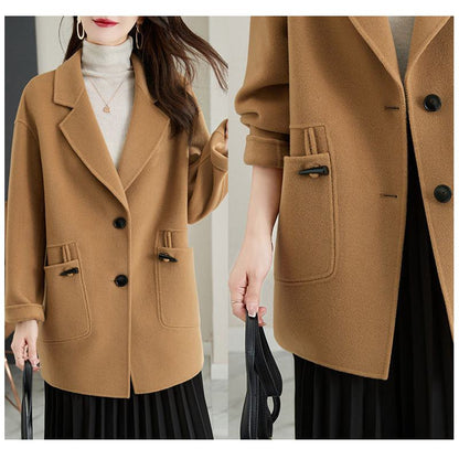 Thickened Chic Solid Color Loose Fit Car Coat