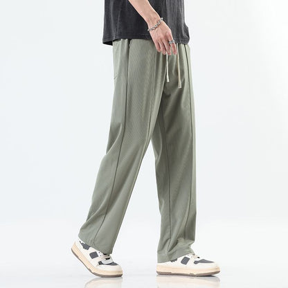 Knitted Comfortable Elastic Waist Loose Fit Pants