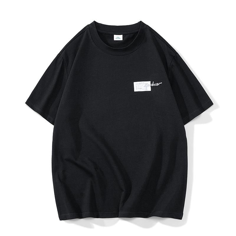 Bequemes, trendiges, vielseitiges Rundhals-T-Shirt aus reiner Baumwolle mit kurzen Ärmeln.