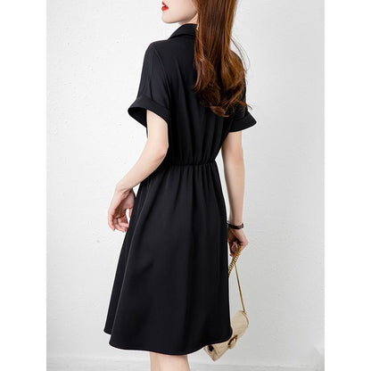 Collar Chic French Style Cinched Waist Dress