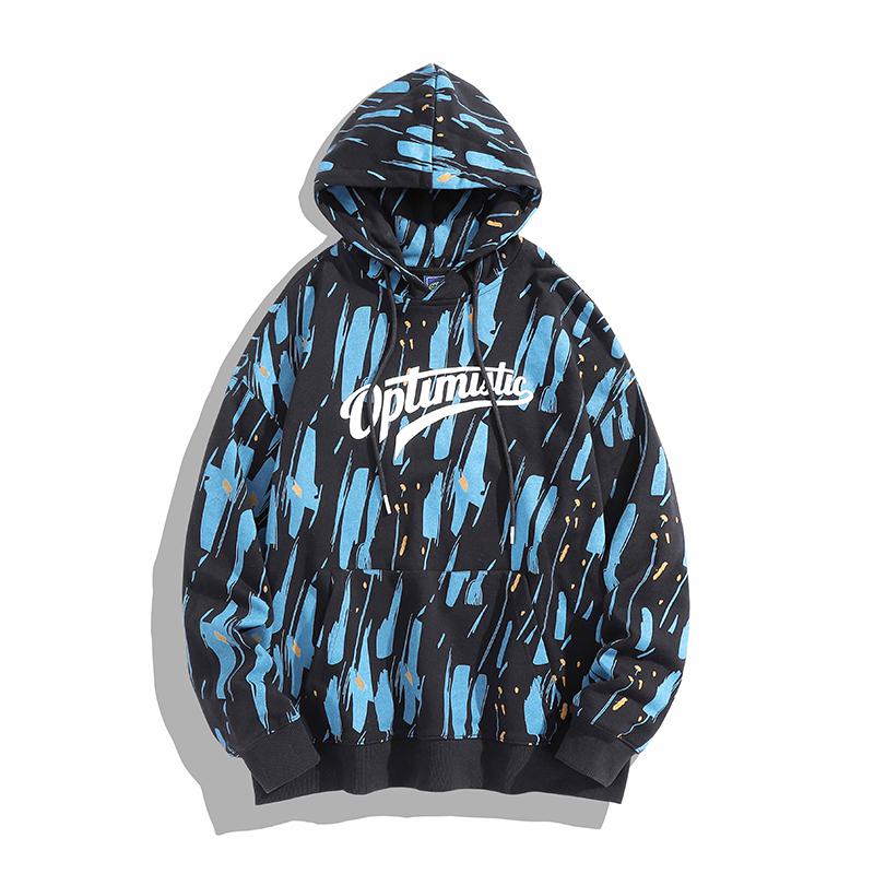Print Loose Fit Hooded Pure Cotton Hoodie