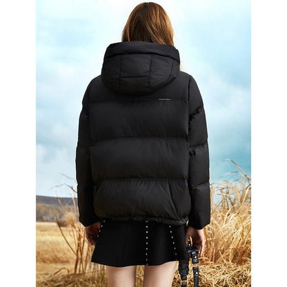 Hooded Cropped Puffa Down Jacket