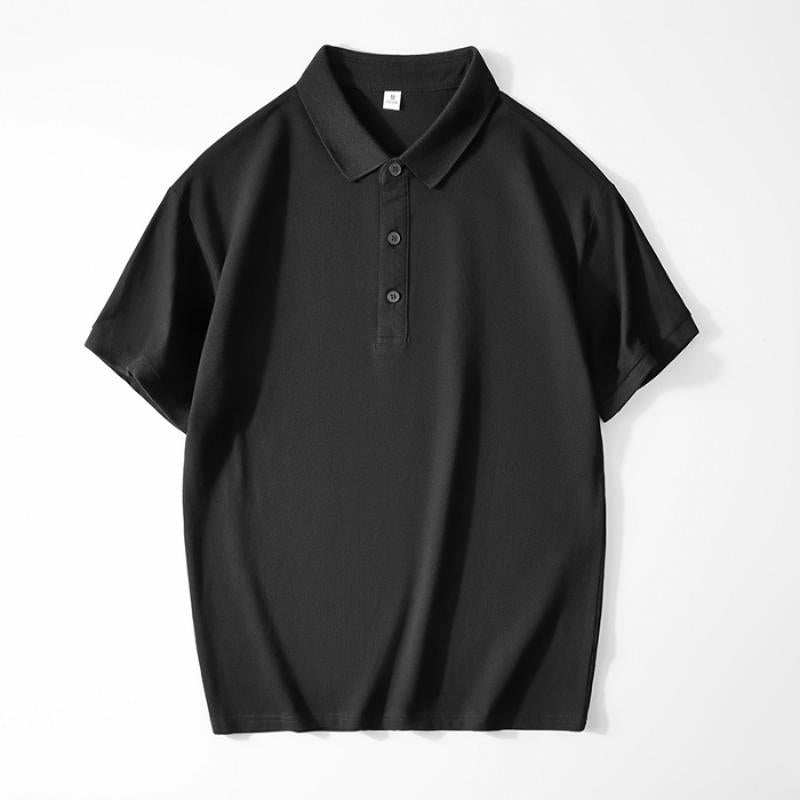 Solides, vielseitiges Polo-Shirt mit kurzem Ärmel und Reverskragen aus reiner Baumwolle
