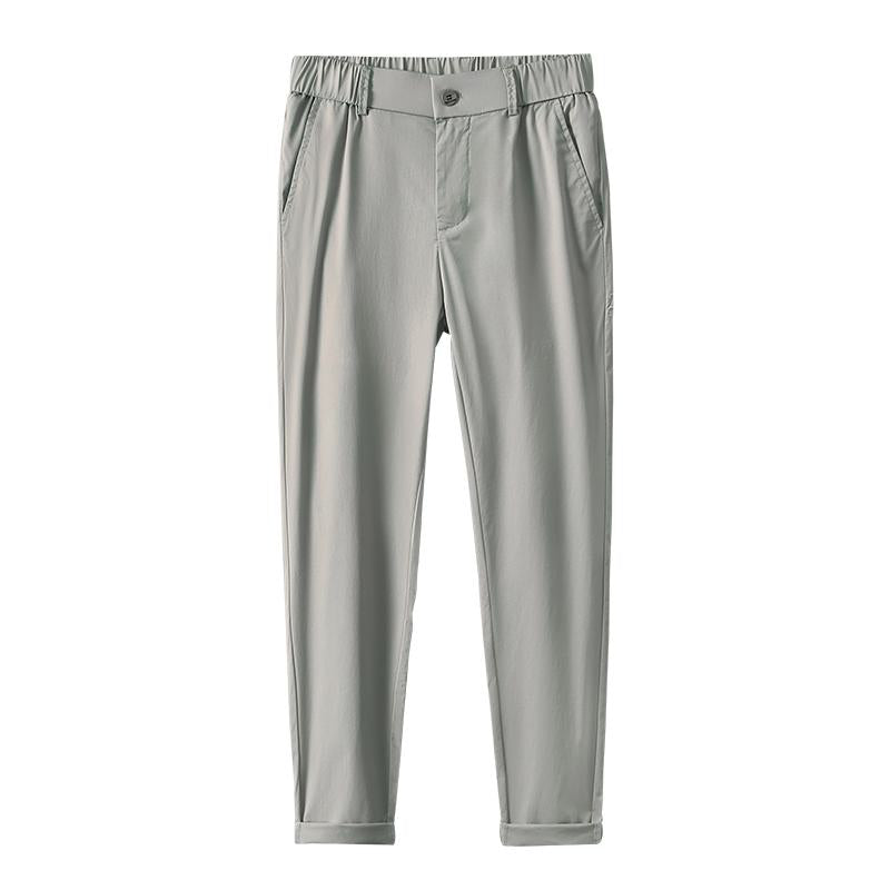 Pantalon polyvalent en lyocell tencel doux, respirant et à taille élastique.