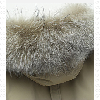 Cinched Waist Casual Fur Collar Parka