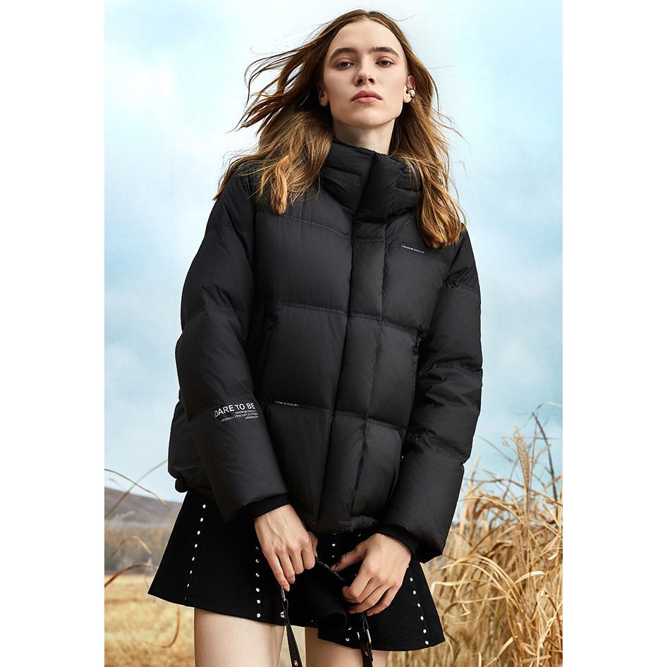 Hooded Cropped Puffa Down Jacket