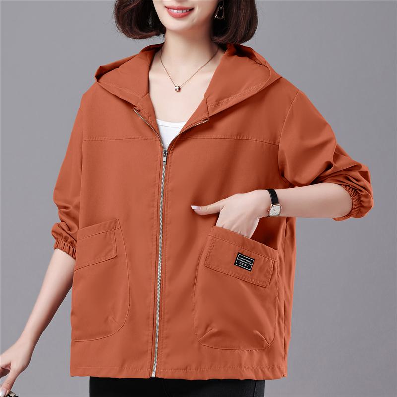 Casual Plus Loose Fit Hooded Jacket