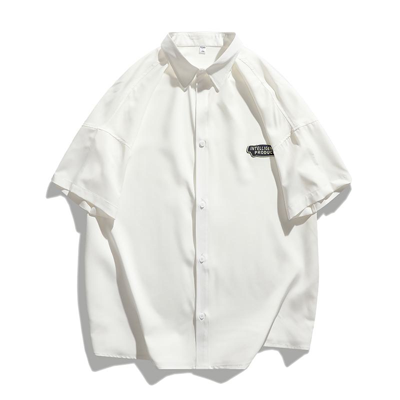 Camisa de manga corta elástica de seda de hielo, moderna, simple y versátil.