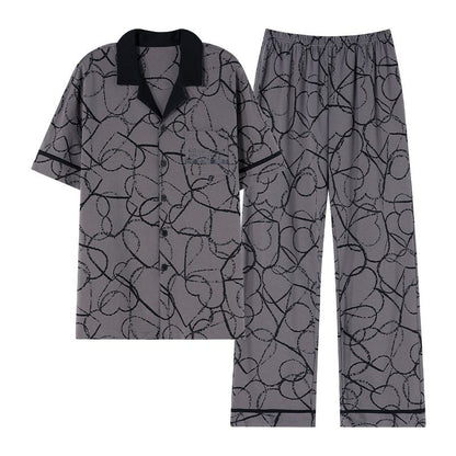 Conjunto de Pijama con Bolsillo, Cuello y Mangas Cortas Estampado