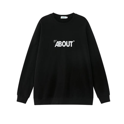 Rundhals-Sweatshirt mit bedrucktem, dickem Kunstbaumwoll-Paketstreifen und Antipilling-Plus-Velours.