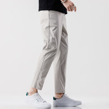 Pantalones versátiles de estilo preppy ajustados a la cintura elástica y de moda