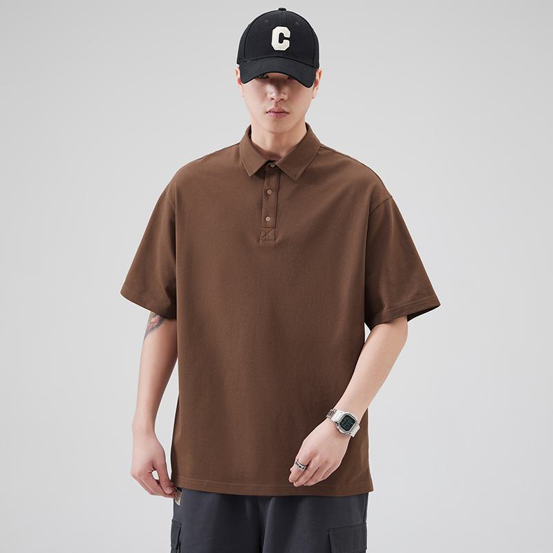 Simplicity Solid Lapel Pure Cotton Short Sleeve Polo Shirt