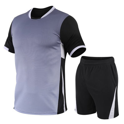 Sportbekleidung mit schnelltrocknendem und lockerem Schnitt, ideal zum Laufen und für Fitnessaktivitäten.