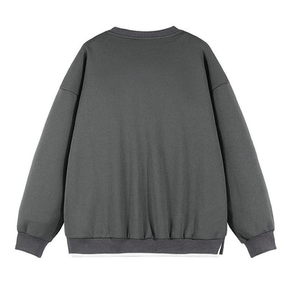 Sweatshirt brodé avec perles, en patchwork, de haute qualité et à col rond polyvalent.
