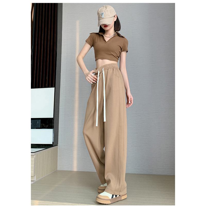 Draping Floor-Length Loose Fit Sports Street Style Pants