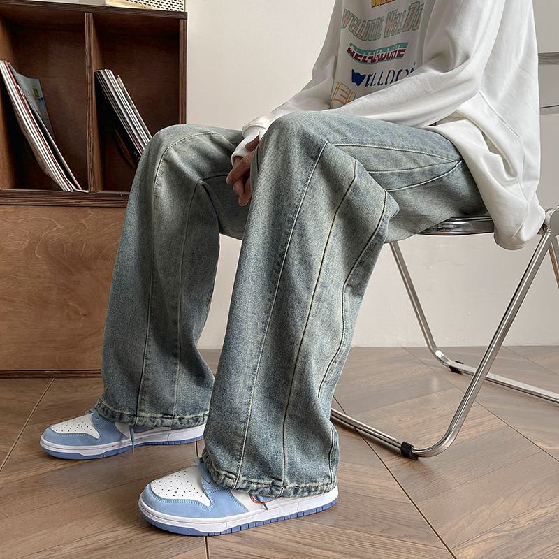 Elastische Straight Street Style Trendige Gummibund-Jeans