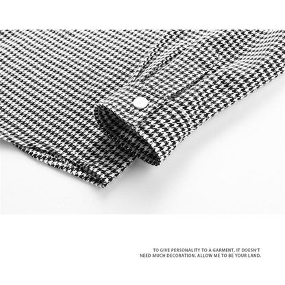 Camisa de manga larga con estampado de cuadros, elegante y casual para el trabajo