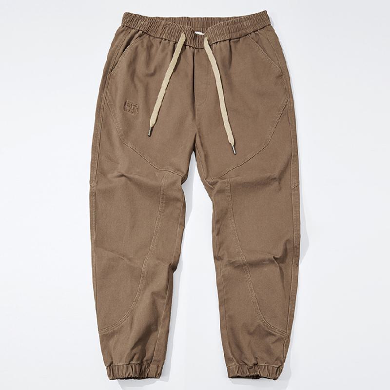 Pantalon ample en coton pur avec taille élastique polyvalente et coupe ample