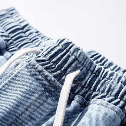 Trendige, lockere Straight-Fit-Jeans mit elastischem Bund