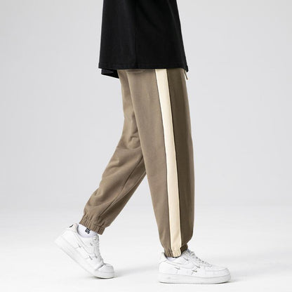 Pantalón de chándal holgado de ajuste recto y tejido de punto estilo hip-hop