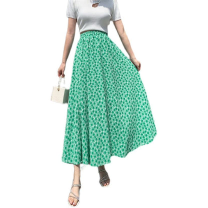 Floral Print Versatile Simplicity Mesh Skirt
