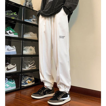 Casual Drawstring Tapered Loose Fit Knitted Sweatpant