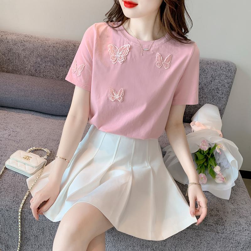 Pure Cotton Butterfly Pink Niche Blouse