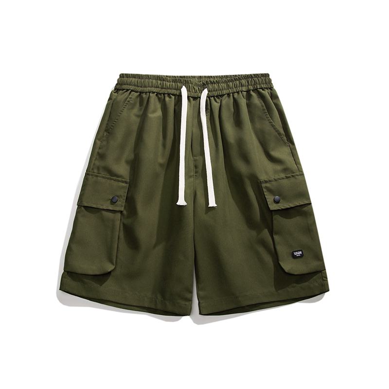 Drawstring Waist Workwear Mid-length Soft Cargo Shorts