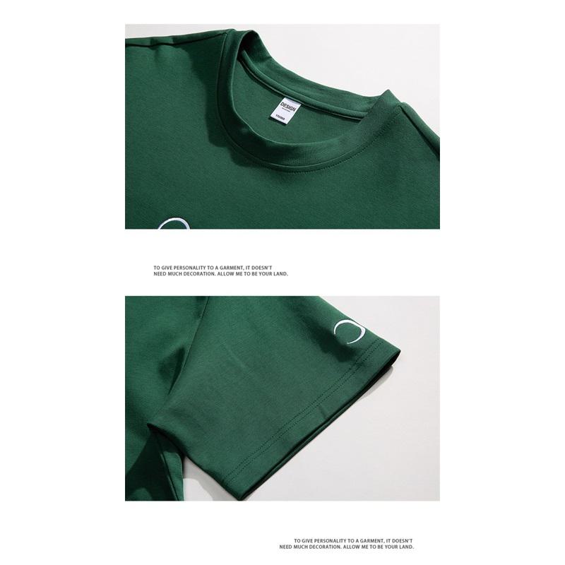 Men's T-Shirt Round Neck Letter Print Versatile Short Sleeve Tee