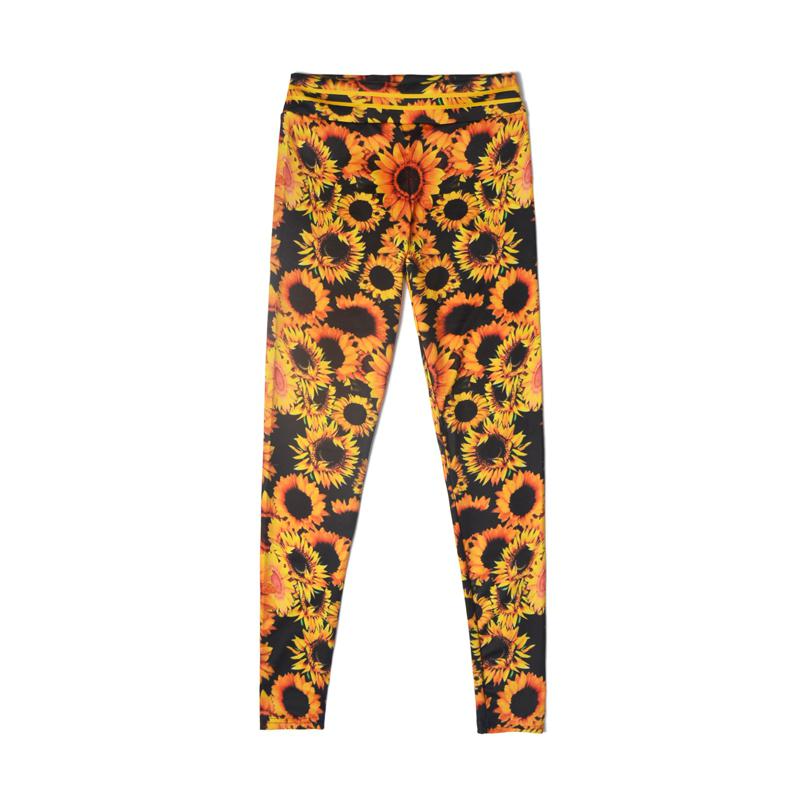 High-Waisted Outdoor Quick-Drying Sunflower Print Hip-Hugging Yoga Sports Sports Leggings