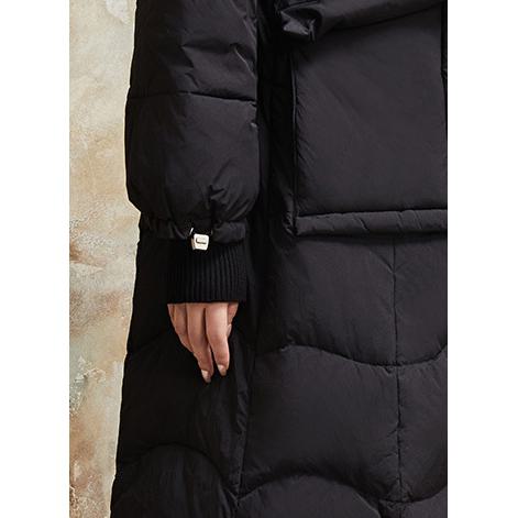 Hooded Simplicity Calf-Length Down Coat