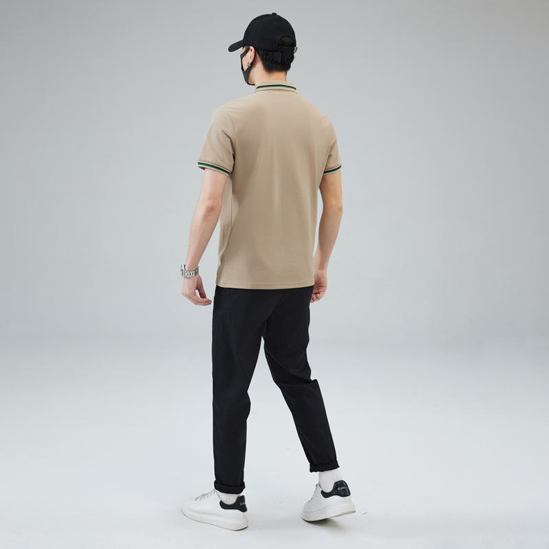 Elasticity Lapel Trendy Simplicity Pure Cotton Short Sleeve Polo Shirt
