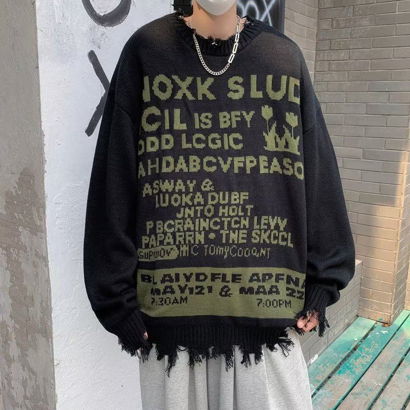 Sweat-shirt ample avec lettres style Hip-Hop