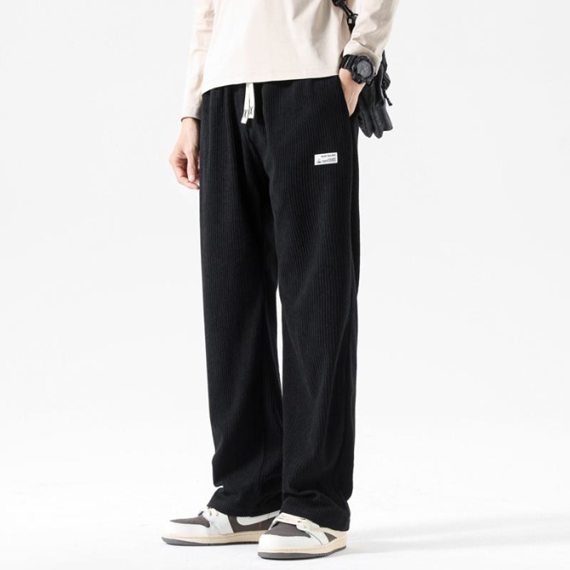 Versatile Straight Knitted Casual Floor-Length Elasticity Loose Fit Sweatpant