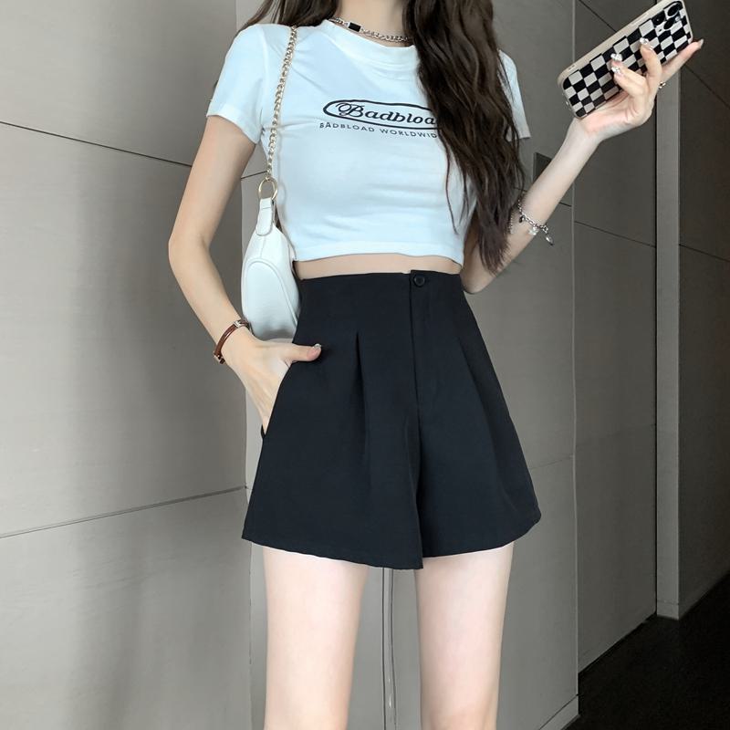 Casual Loose Fit Wide-Leg Slimming High-Waisted Shorts