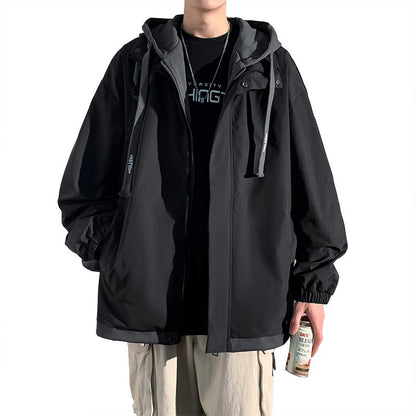 2 in 1 Light Casual Raincoat Hooded Jacket
