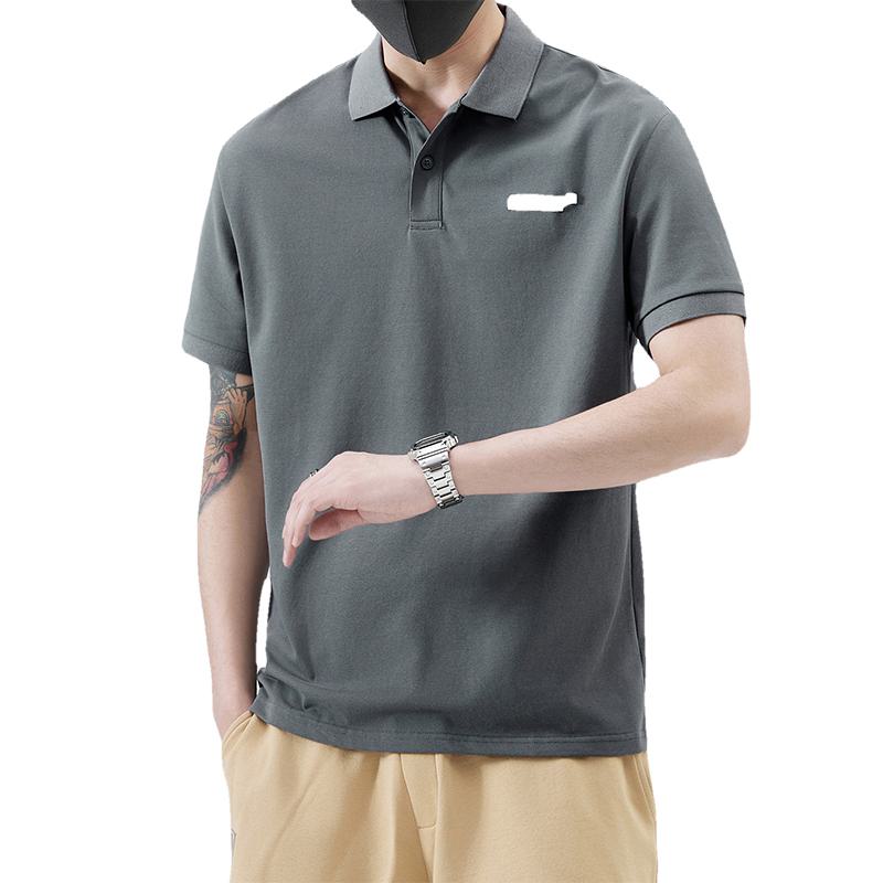 Kurzarm-Poloshirt aus reiner Baumwolle mit Revers, schlicht, schick und qualitativ hochwertig